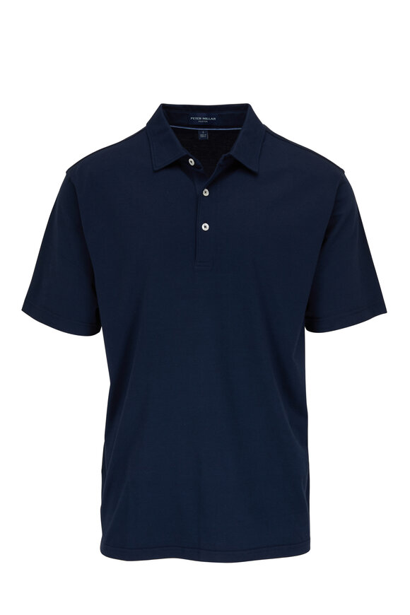 Peter Millar Excursionist Navy Short Sleeve Polo