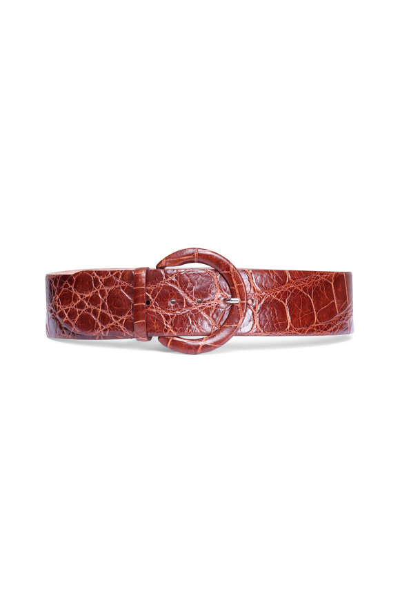 Tardini Brown Wide Contour Leather Belt