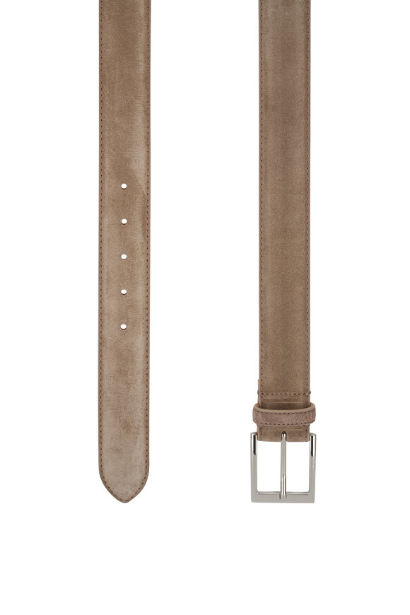 To Boot New York Taupe Suede & Silver Square Buckle Belt - view 3