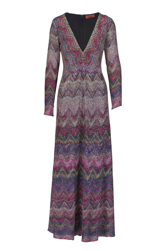 Missoni Brown Multicolor Sequin Embellished Dress