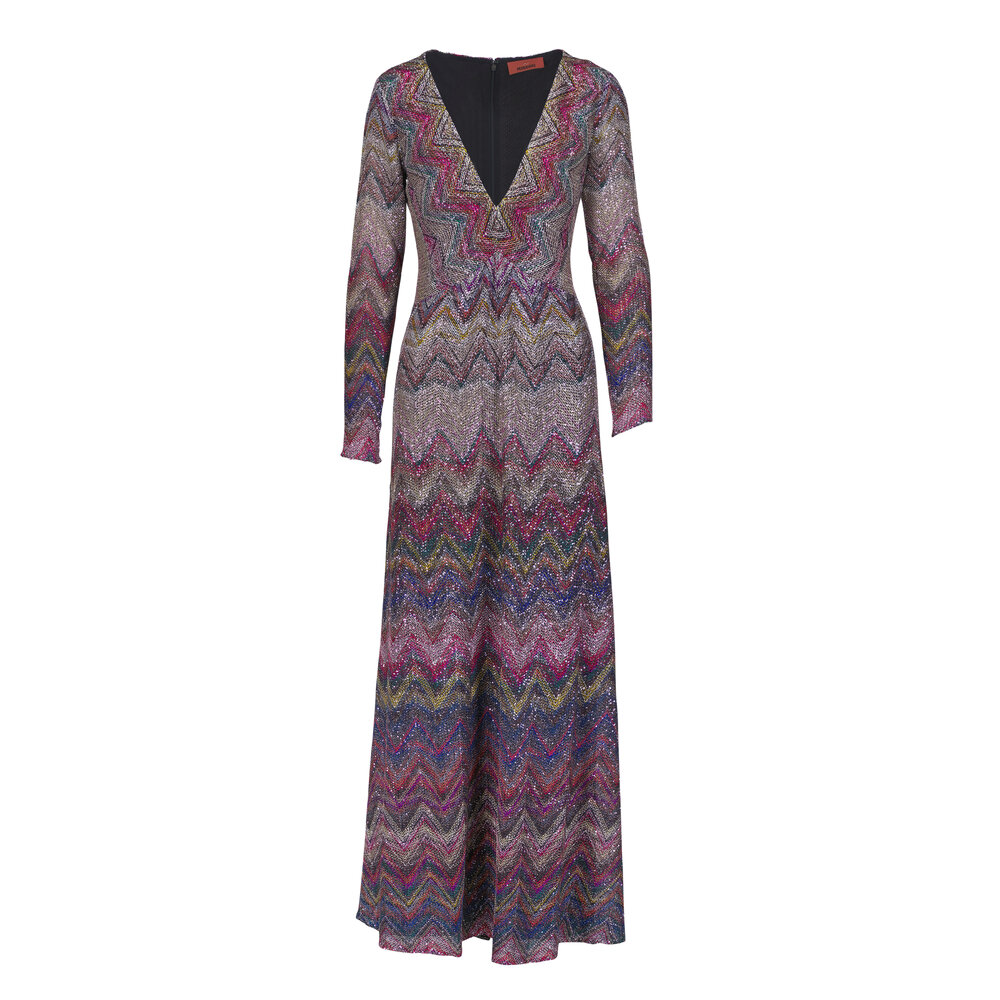 Missoni Brown Multicolor Sequin Embellished Dress