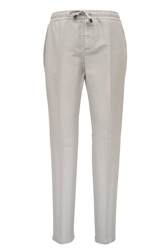 Isaia Beige Cotton & Linen Drawstring Pant