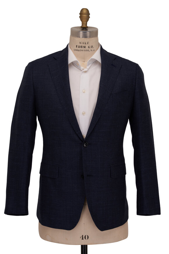 Atelier Munro - Navy Wool, Silk & Linen Sportcoat