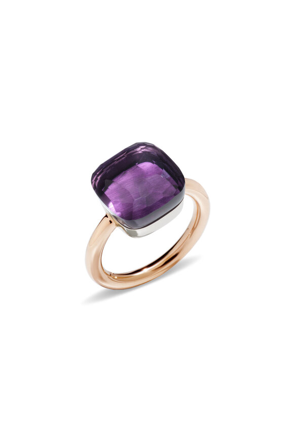 Pomellato 18k Rose Gold Nudo Classic Amethyst Ring