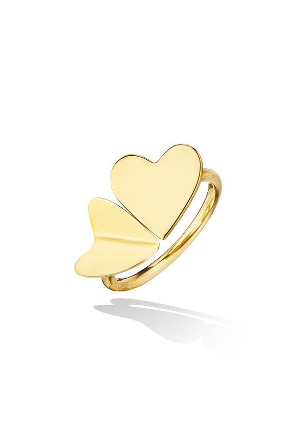 Cadar 18k Yellow Gold Medium Wings of Love Ring - view 1