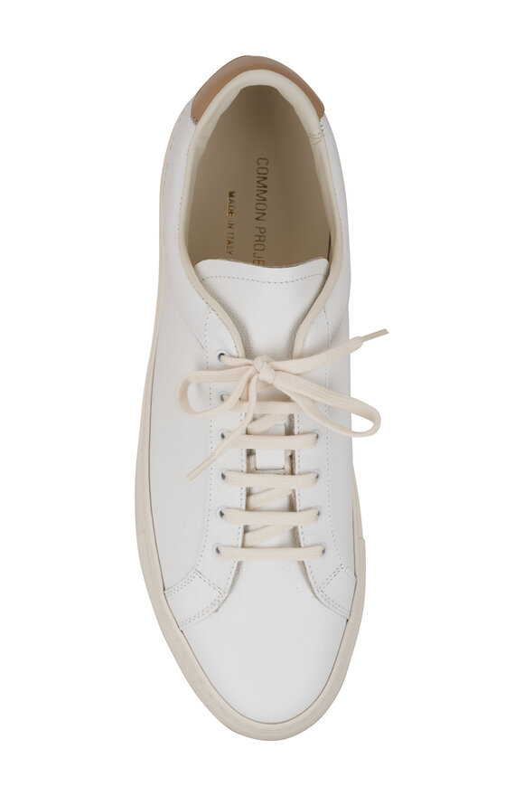 Common Projects - Retro Bumpy White & Tan Leather Low Top Sneaker