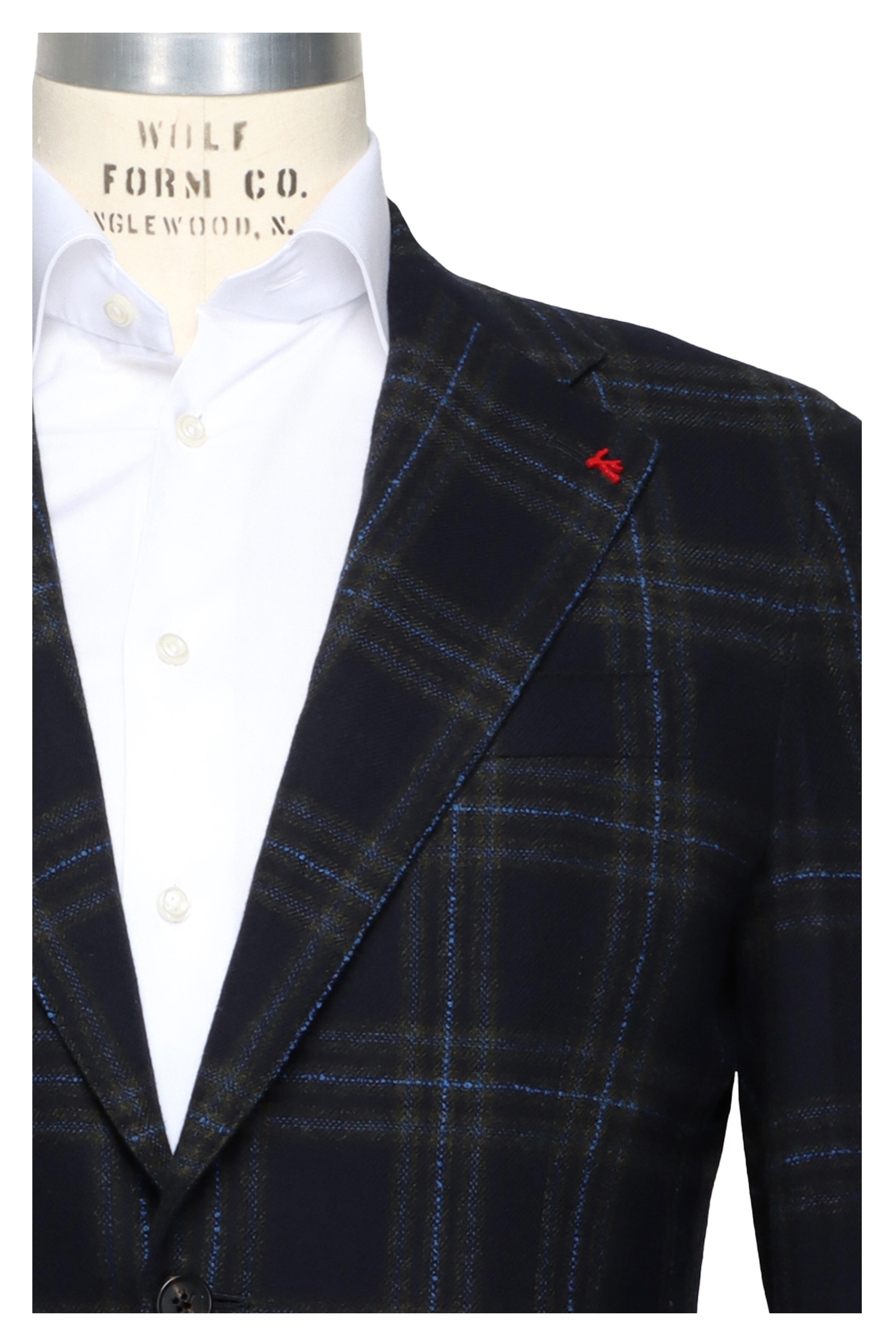Isaia - Dark Blue & Green Glen Plaid Sportcoat