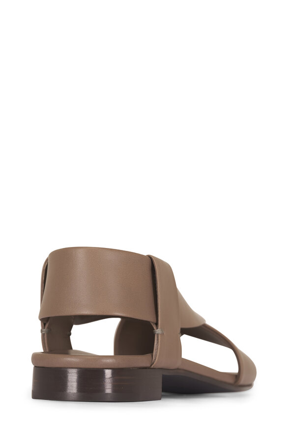 Loro Piana Marge Almond Natural Leather Flat Sandal - view 3