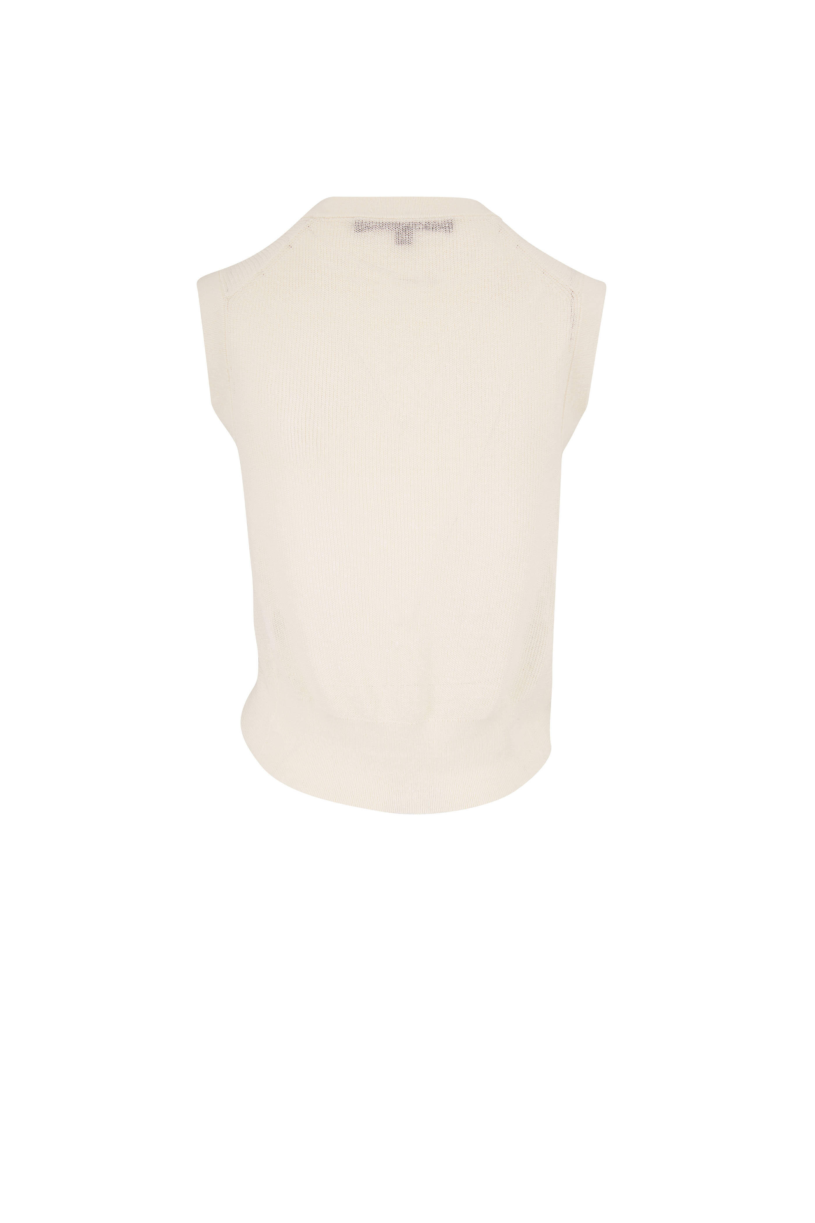 Veronica Beard - Kellen Ivory Front Knot Sleeveless Sweater