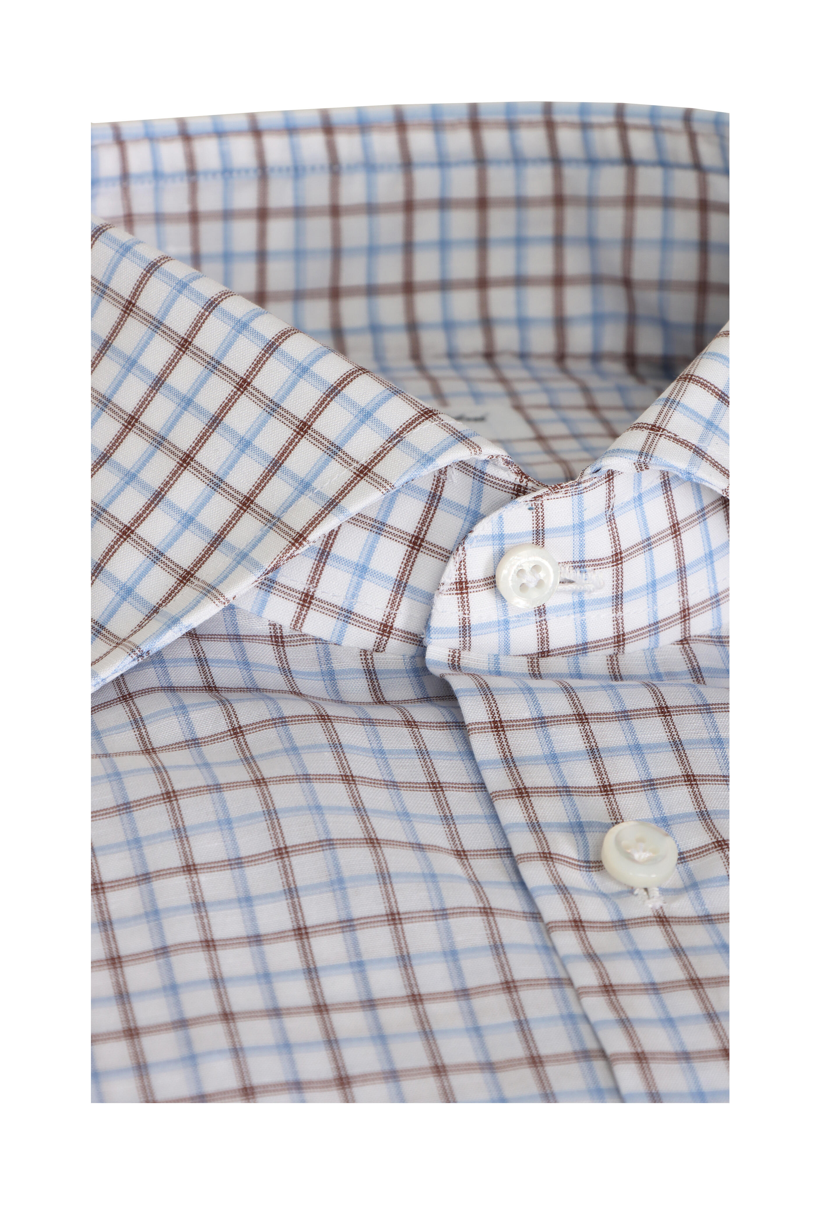 Cesare Attolini - Blue & Brown Check Sport Shirt