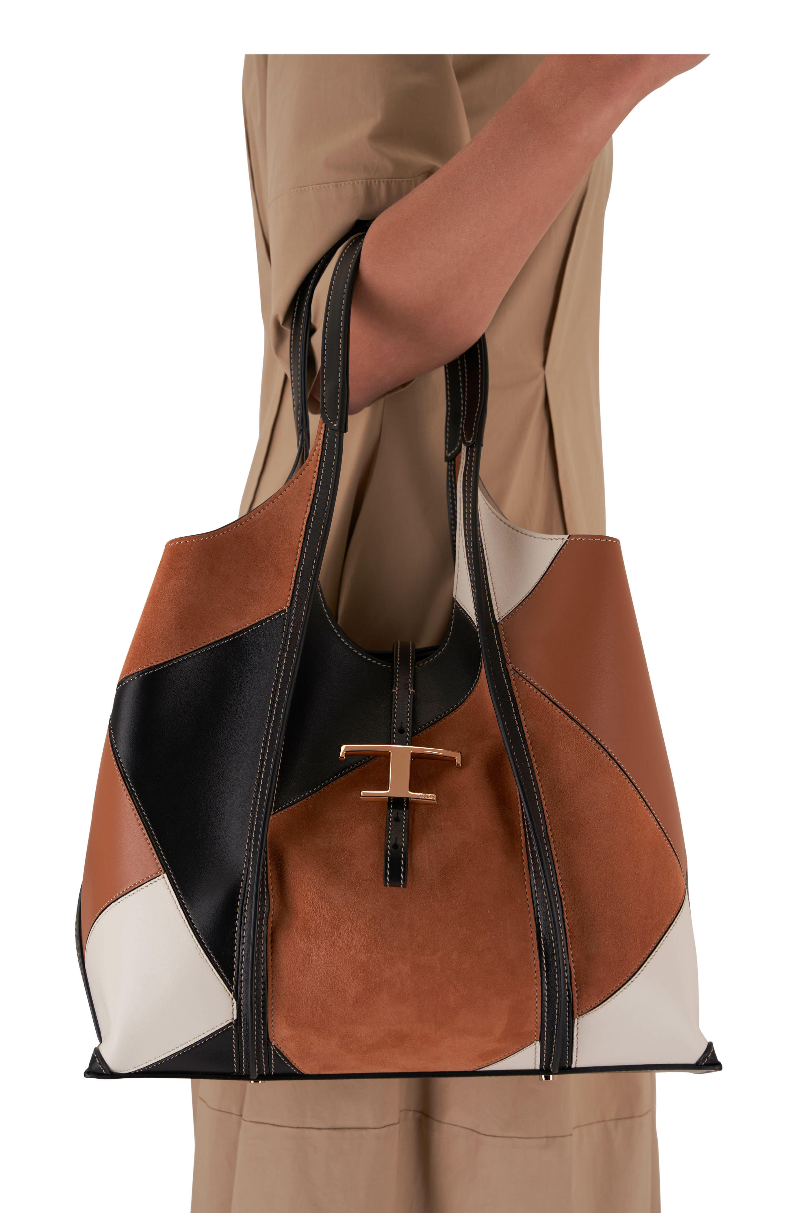 トートバッグ Tod's MEDIUM T-TIMELESS SHOPPING BAG Woman NATURAL T Timeless Shopping Bag in Leather Medium