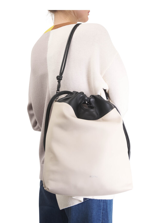 Loewe Flamenco Black & Light Ghost Leather Tote - view 3