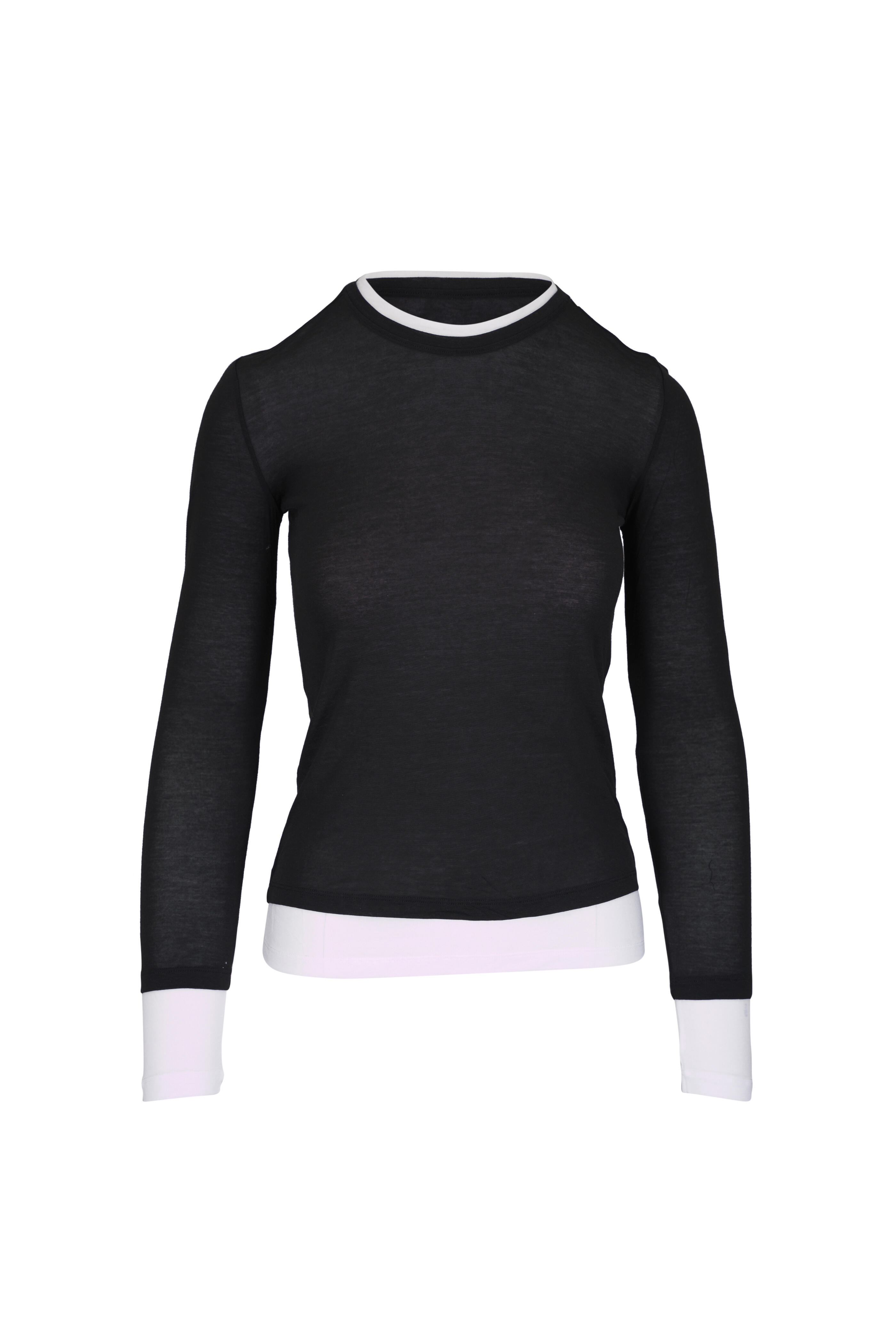 AG - Eleni Super Black & Powder Layered Long Sleeve Top