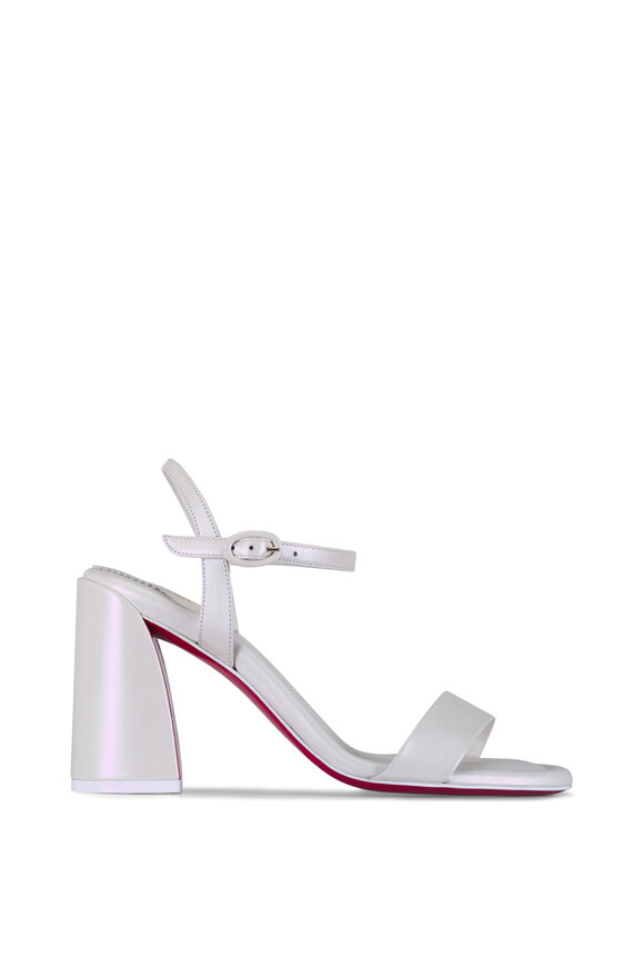 Christian Louboutin Jane Bianco Nappa Leather Sandal, 85mm - view 3