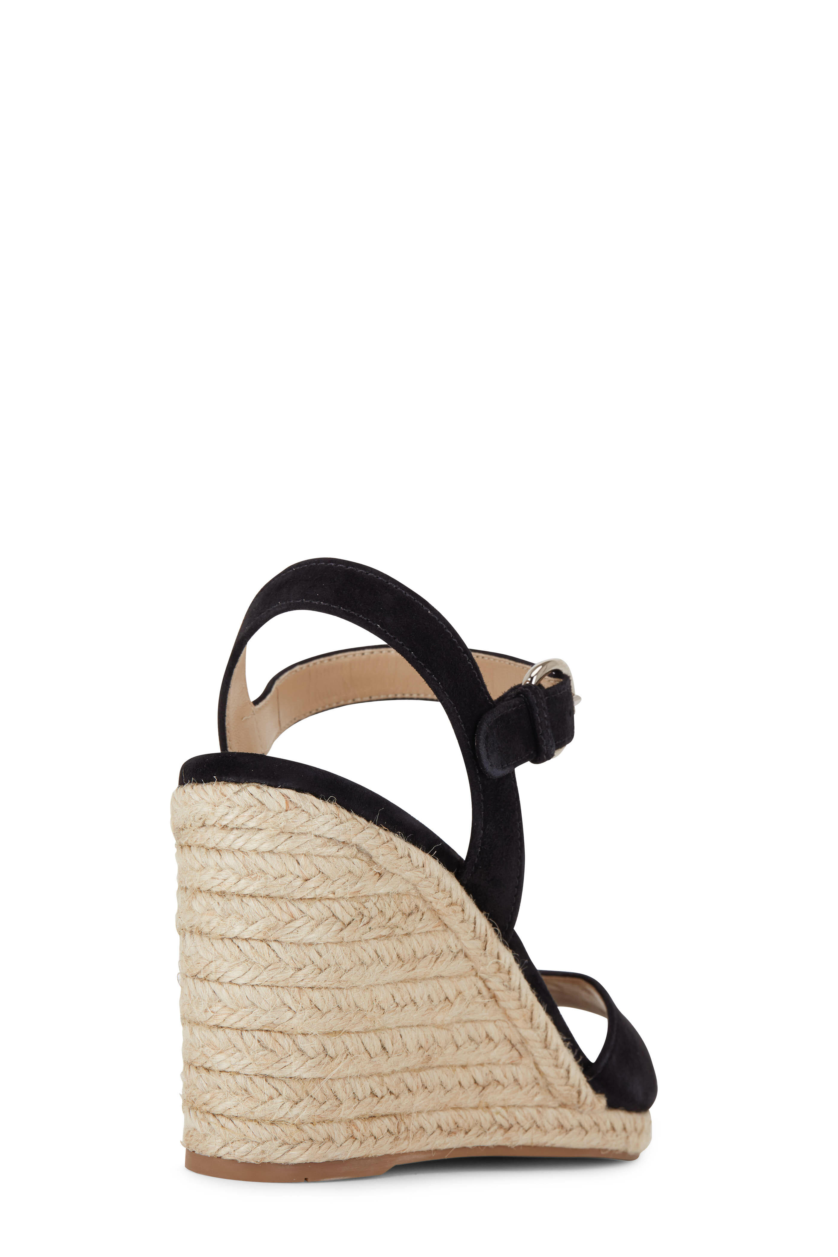 Prada - Black Suede V Wedge Espadarille, 95mm