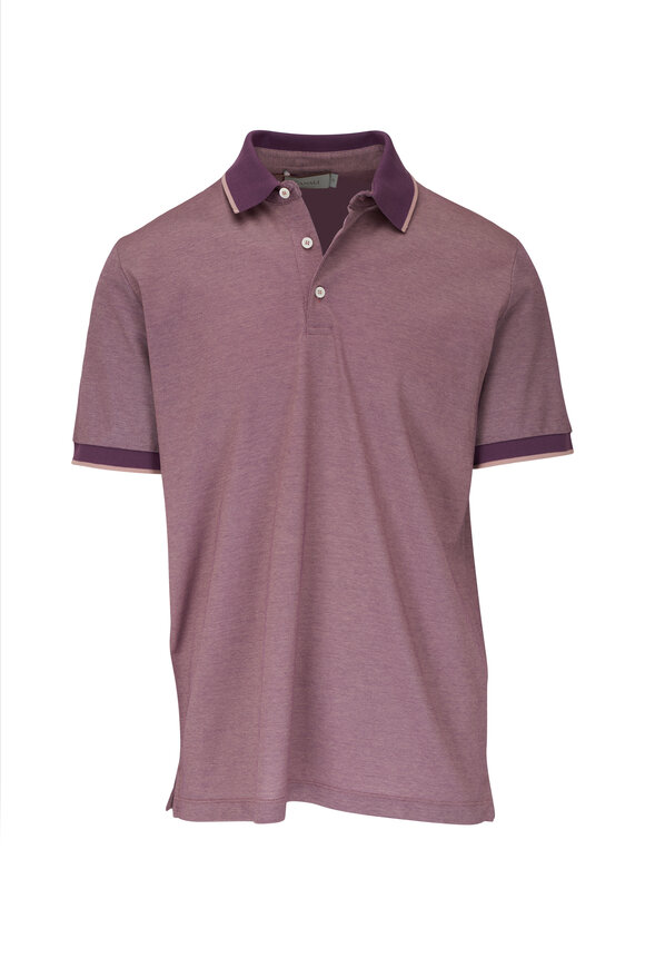 Canali - Purple & Pink Tipped Cotton Polo