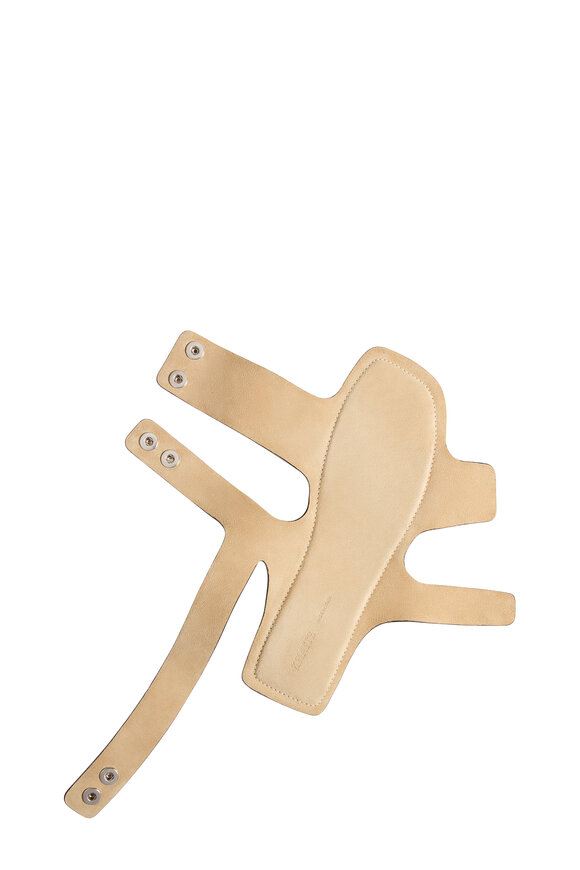 Khaite Boden Neutral & Silver Leather Studded Sandal - view 10