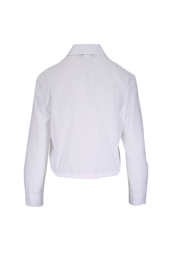 Akris Ecru Cotton Voile Drawstring Top - view 3