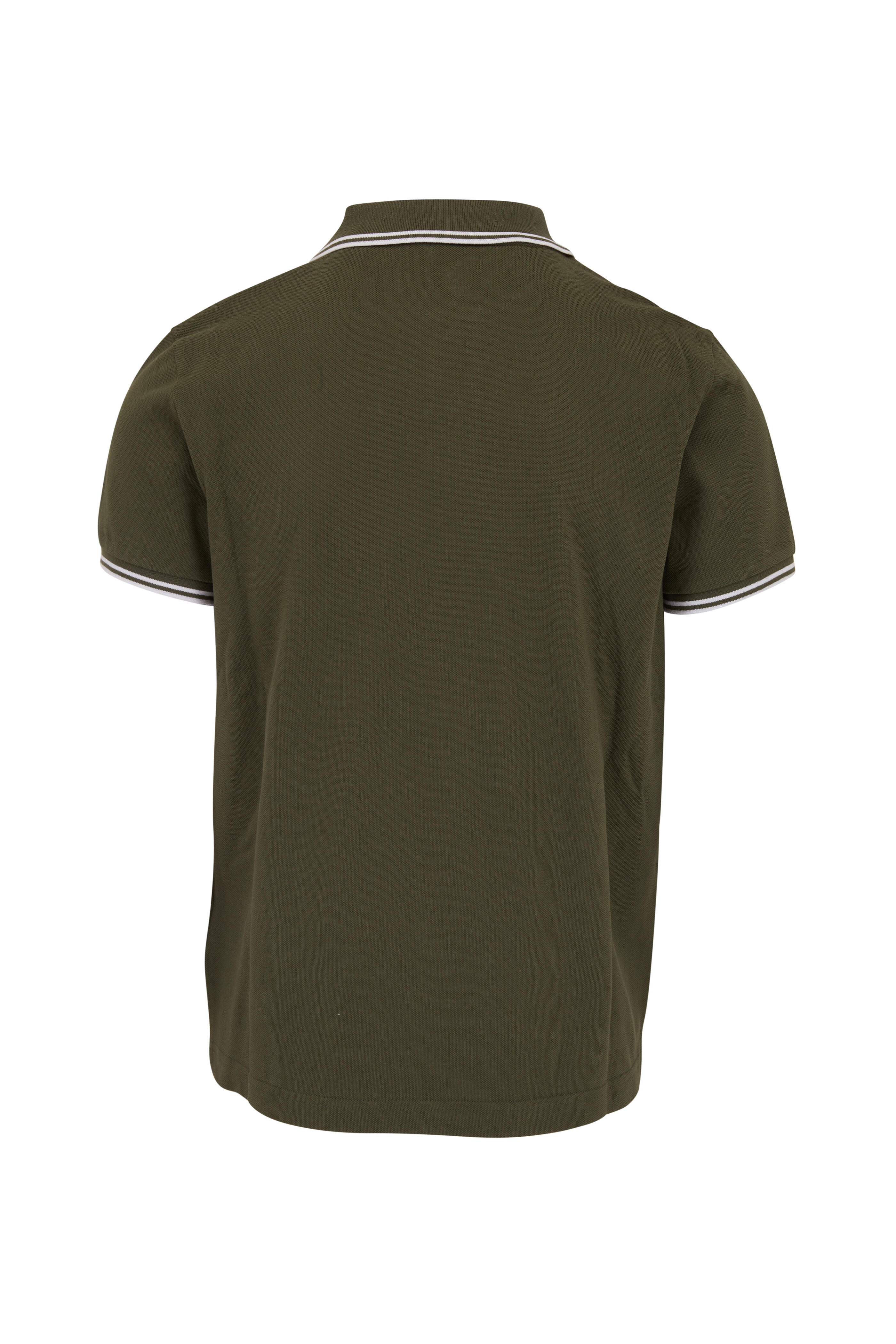 Moncler - Olive Piqué Tipped Short Sleeve Polo