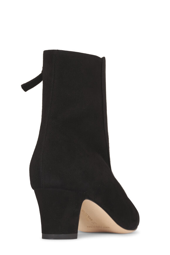 Manolo Blahnik Myconia Black Suede Bootie, 50mm - view 3
