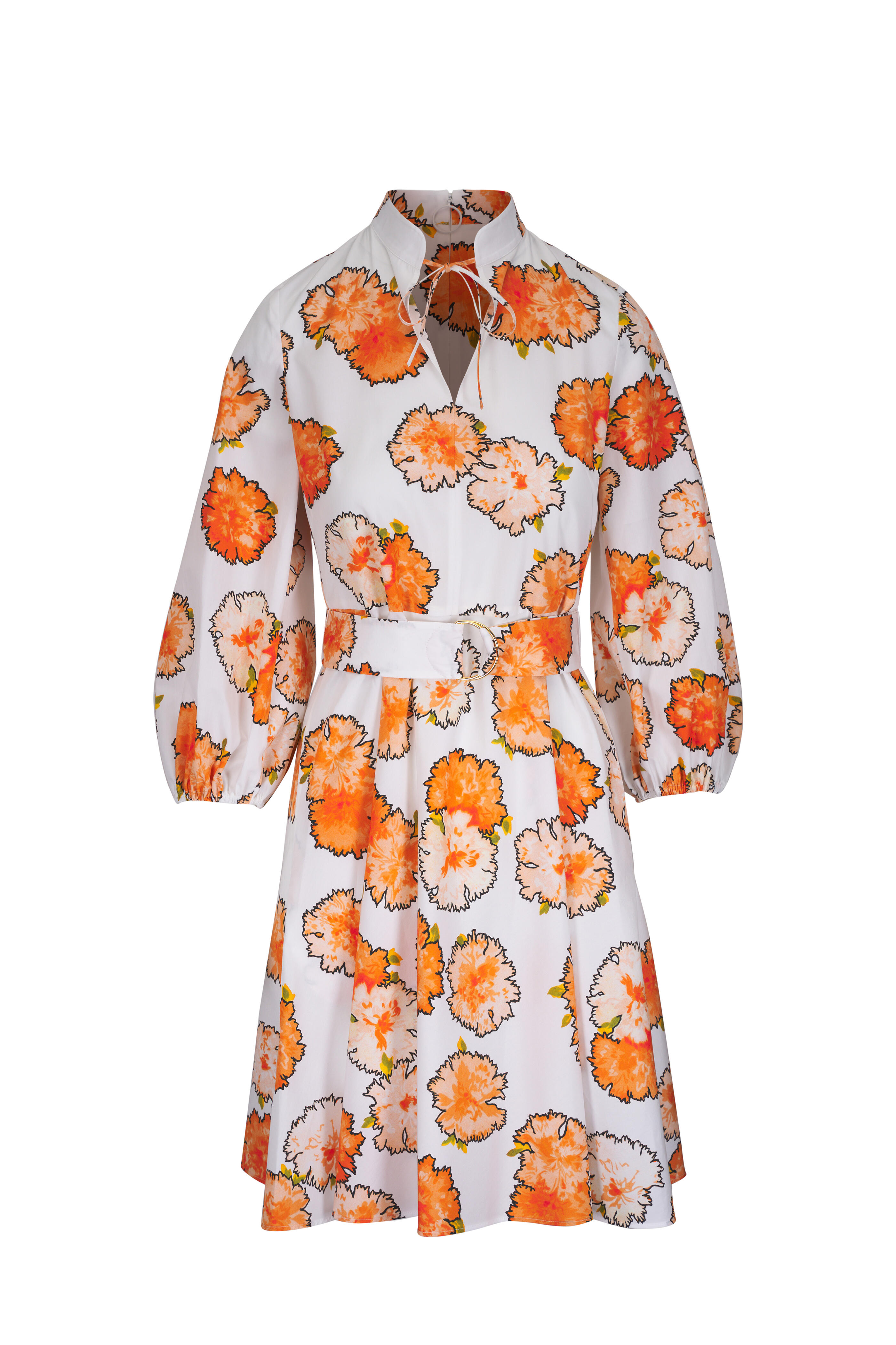 Akris Punto - Orange Multi Carnation Mini Dress