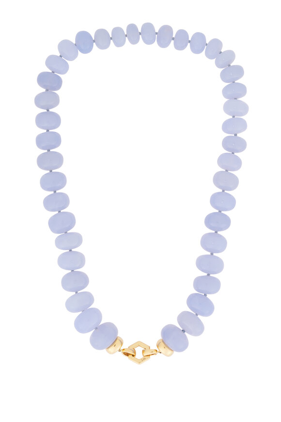 Harwell Godfrey 18k Yellow Gold Chalcedony Beaded Necklace