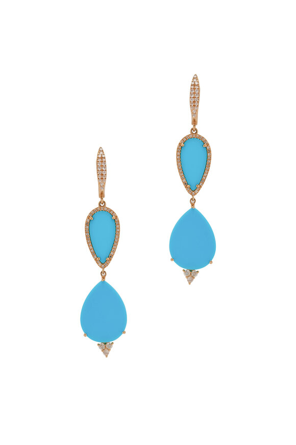 Kai Linz Blue Enamel & Diamond Drop Earrings