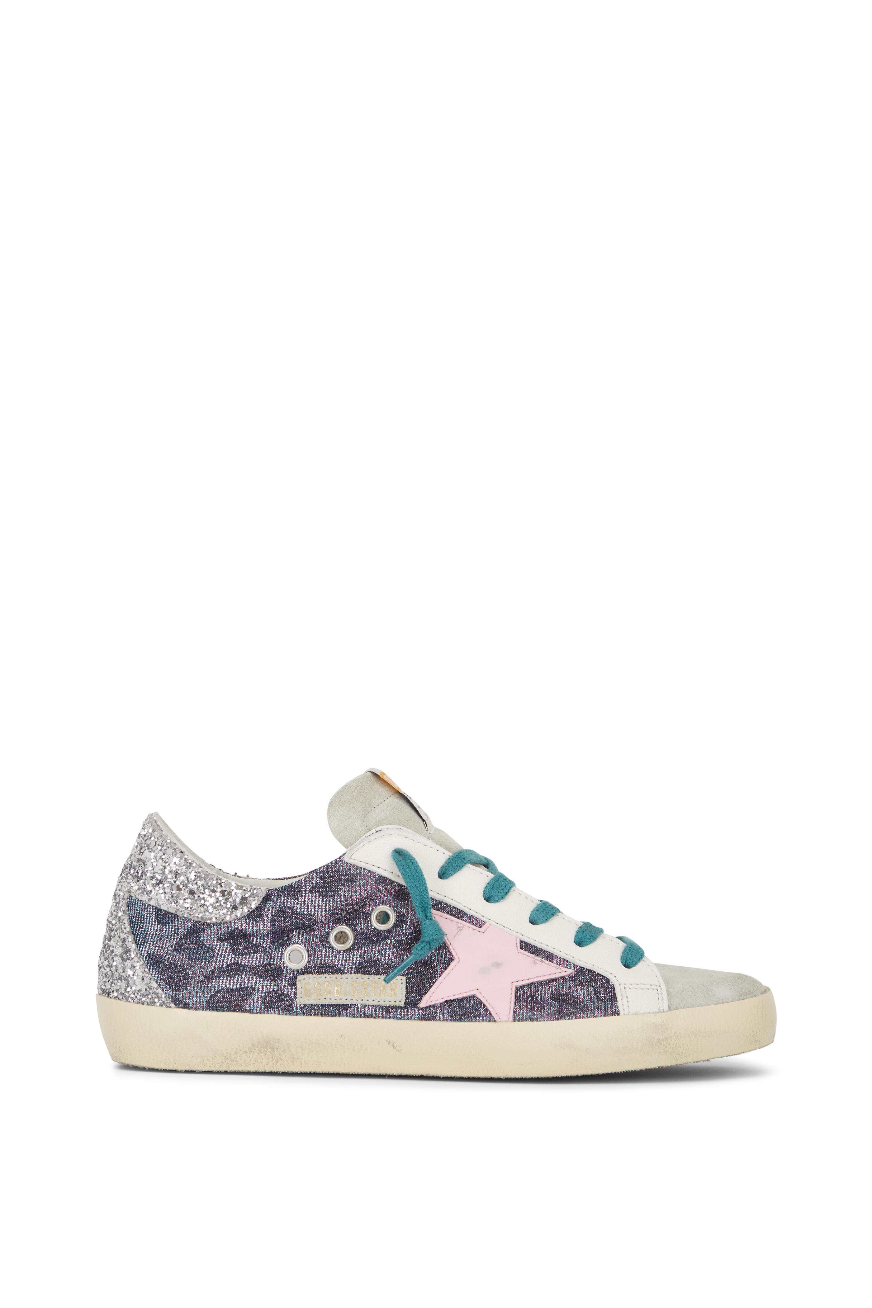Golden Goose - Super-Star Purple & Black Leopard Low Top Sneaker
