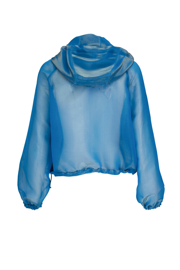 Akris - Blue Iridescent Silk Techno Jacket