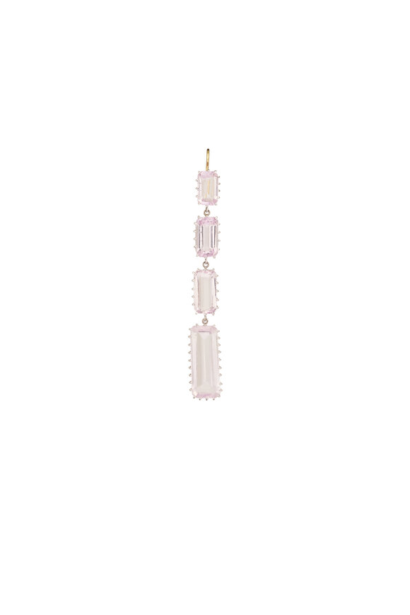 Renee Lewis 18k White Gold Antique Kunzite Earring - view 2