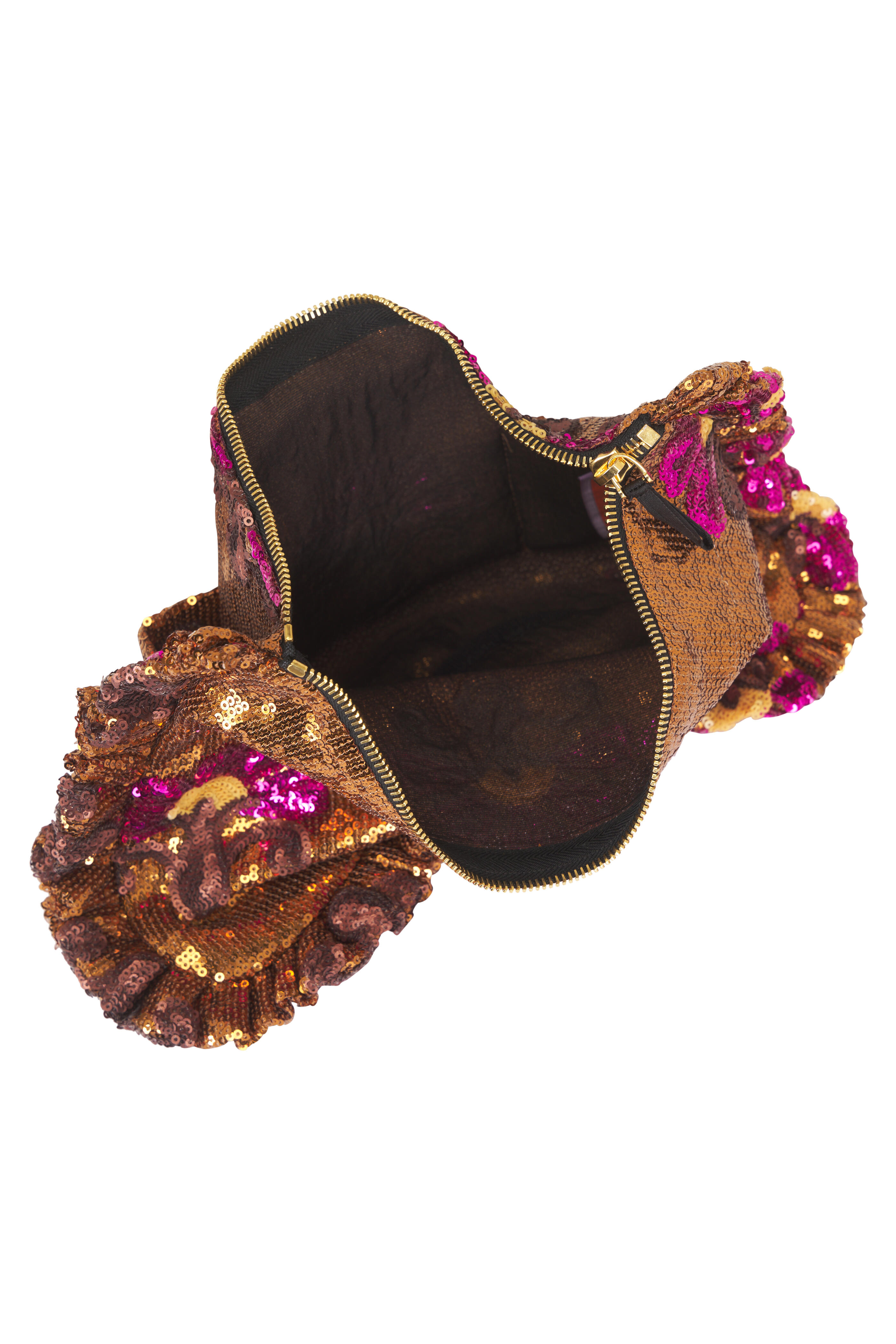 La DoubleJ - Bronze Floral Sequin Hand Pochette - view 4