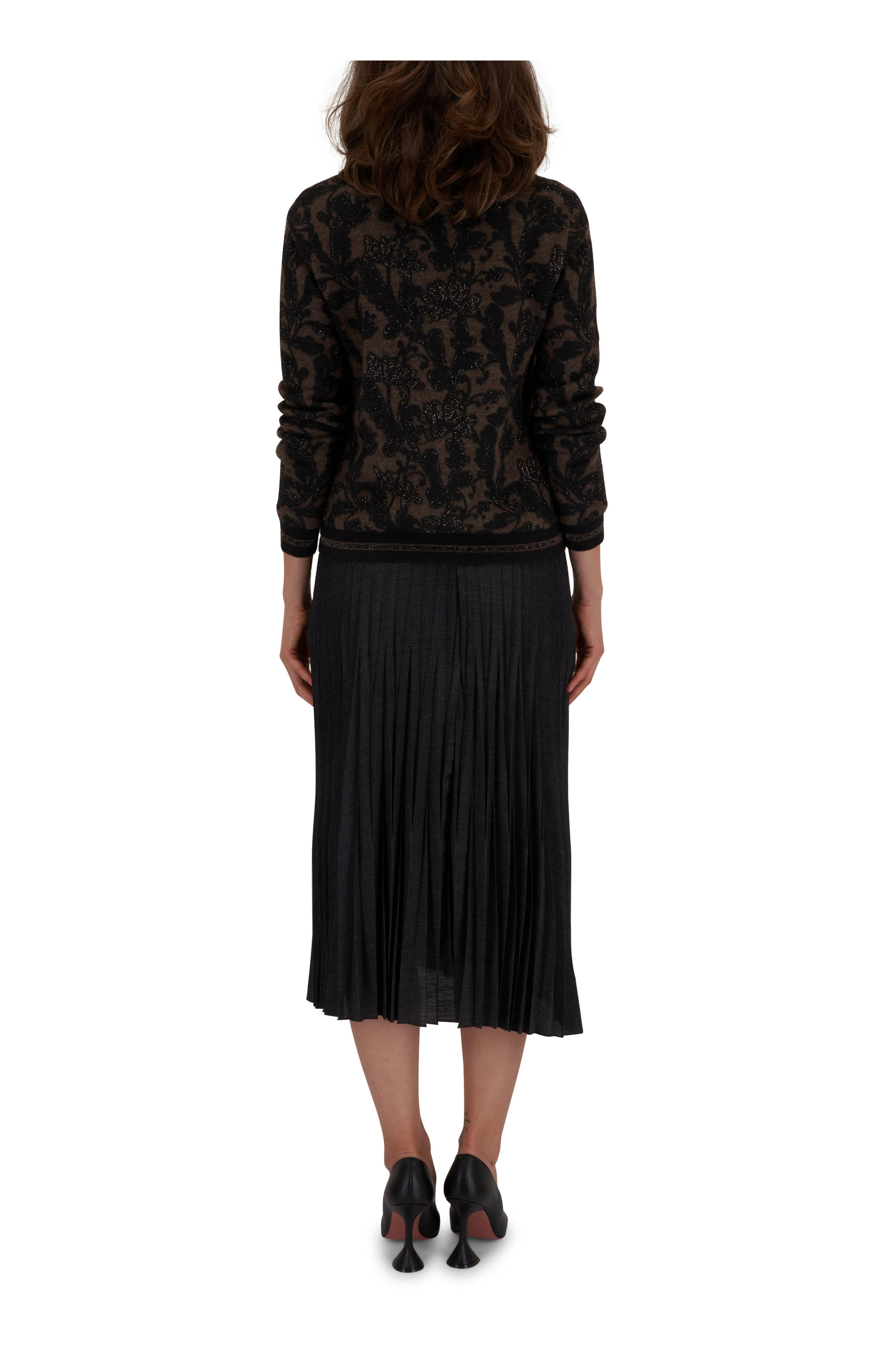 D.Exterior - Gray Plisse Wool Midi Skirt | Mitchell Stores