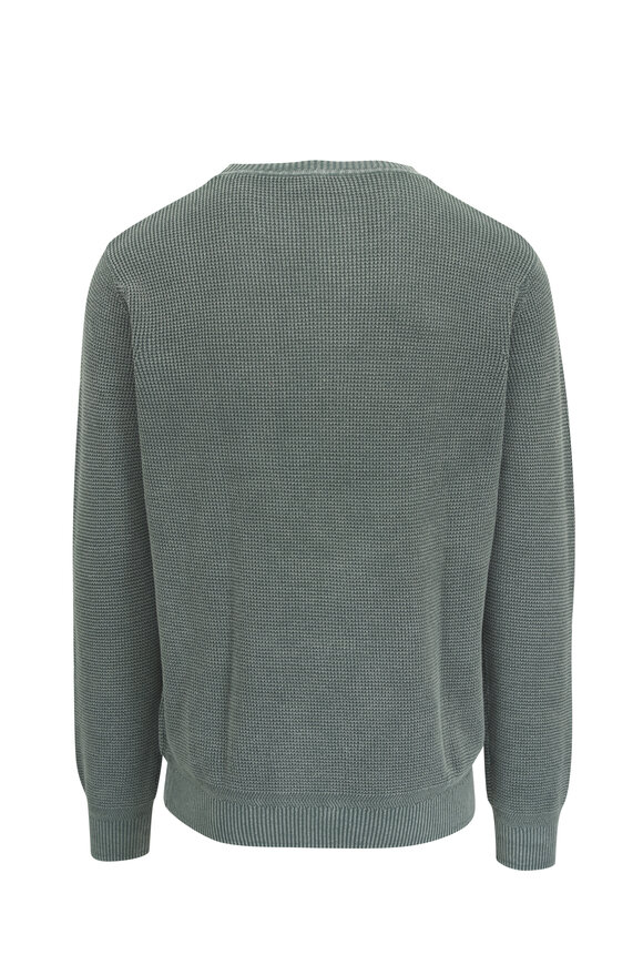 Faherty Brand - Sunwashed Olive Waffle Crewneck Sweater