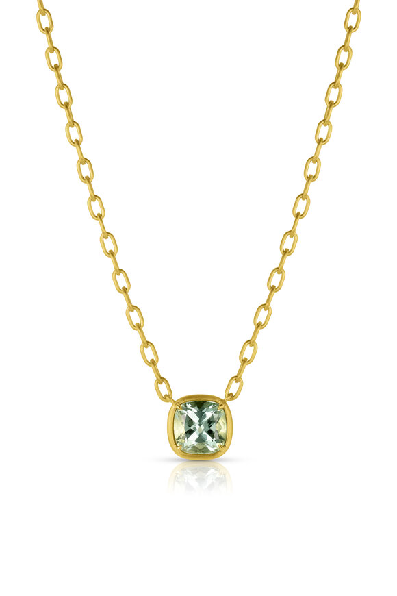 Leigh Maxwell 18k Yellow Gold Green Tourmaline Bijou Necklace