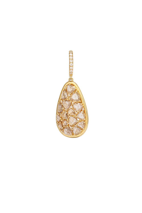 Sutra 18k Yellow Gold Diamond Dangle Earring - view 2