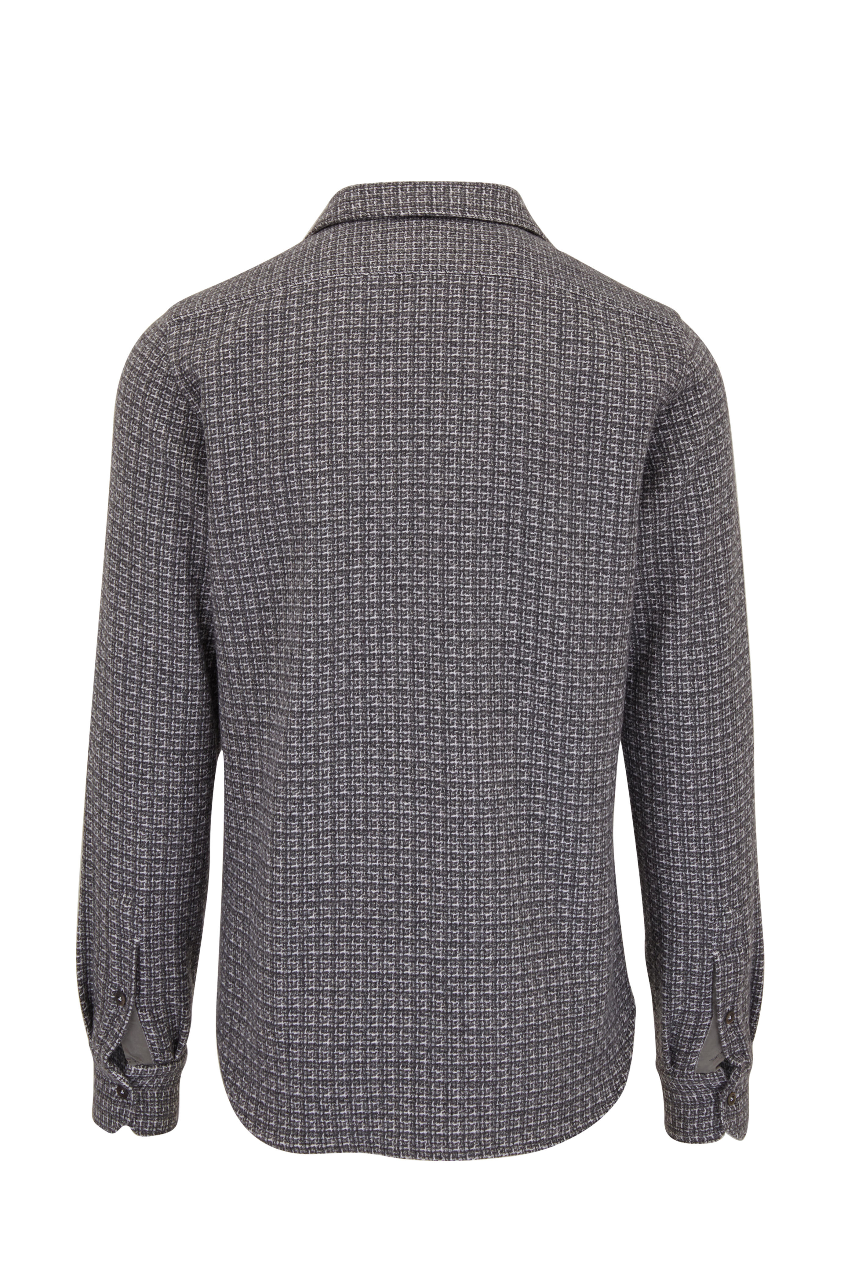 Kiton - Gray Plaid Cashmere Overshirt | Mitchell Stores