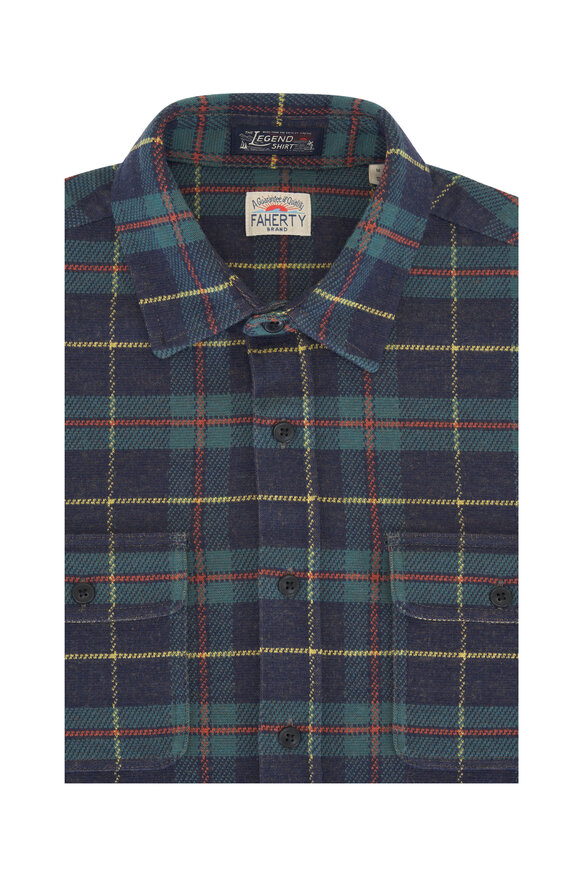 Faherty Brand Legend™ Mossy Elm Plaid Sweater Shirt