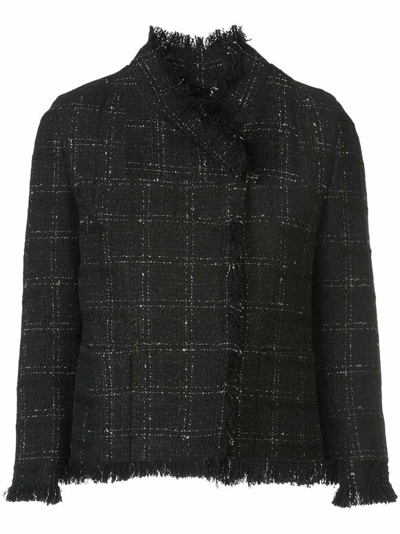 Akris Punto - Black & Cream Tweed Crop Jacket