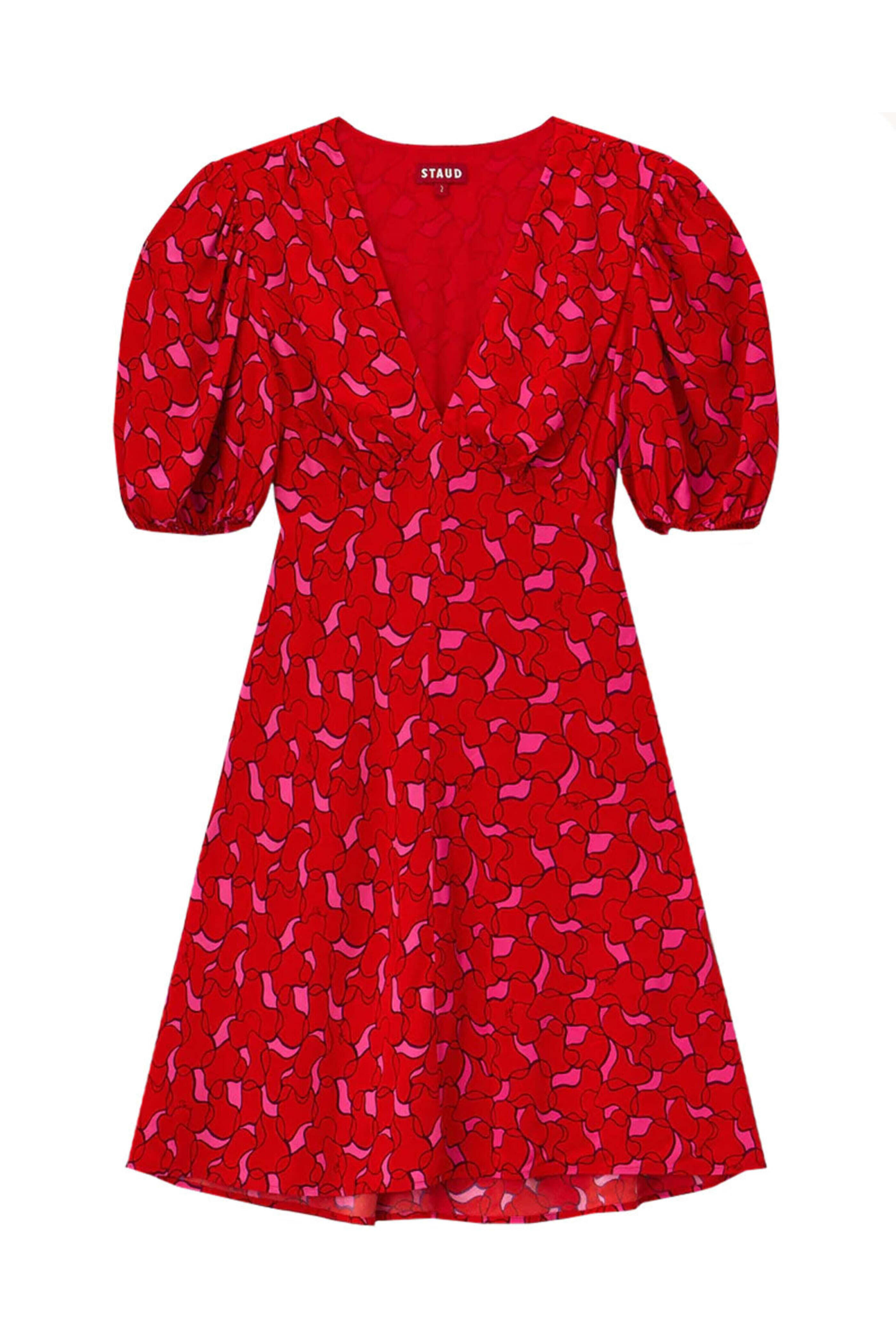 Staud - Cherry Abstract Print Milla Mini Dress