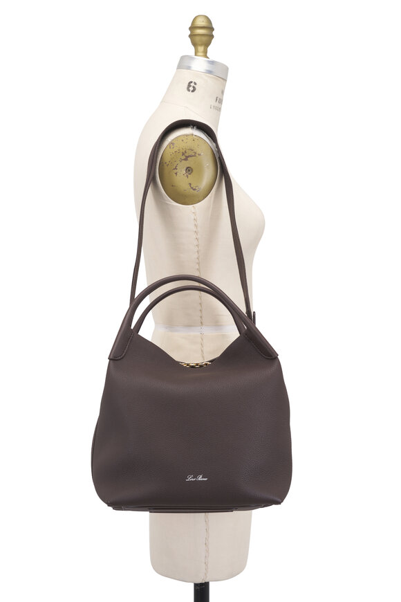 Loro Piana Large Bale Dark Chocolate Leather Bucket Bag - view 6