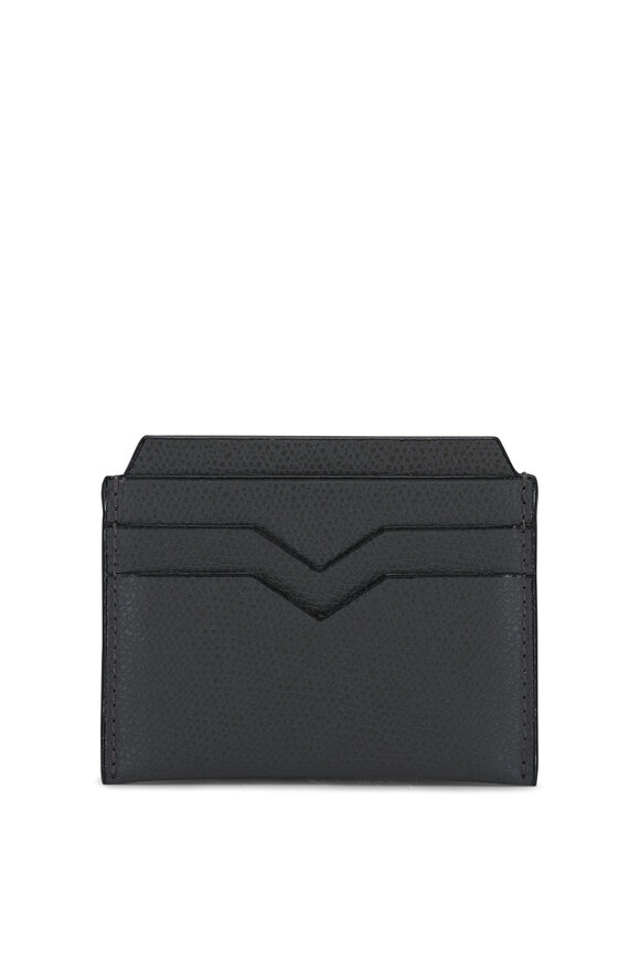 Valextra - Gray Leather Card Case