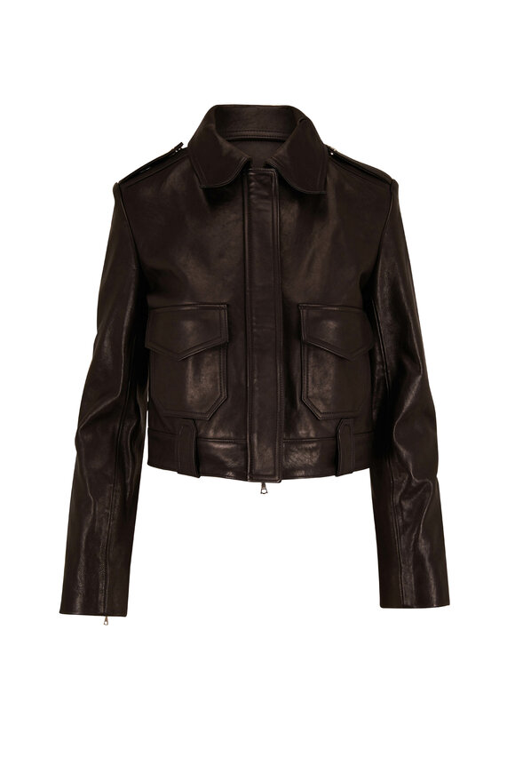 Khaite - Cordelia Black Leather Moto Jacket