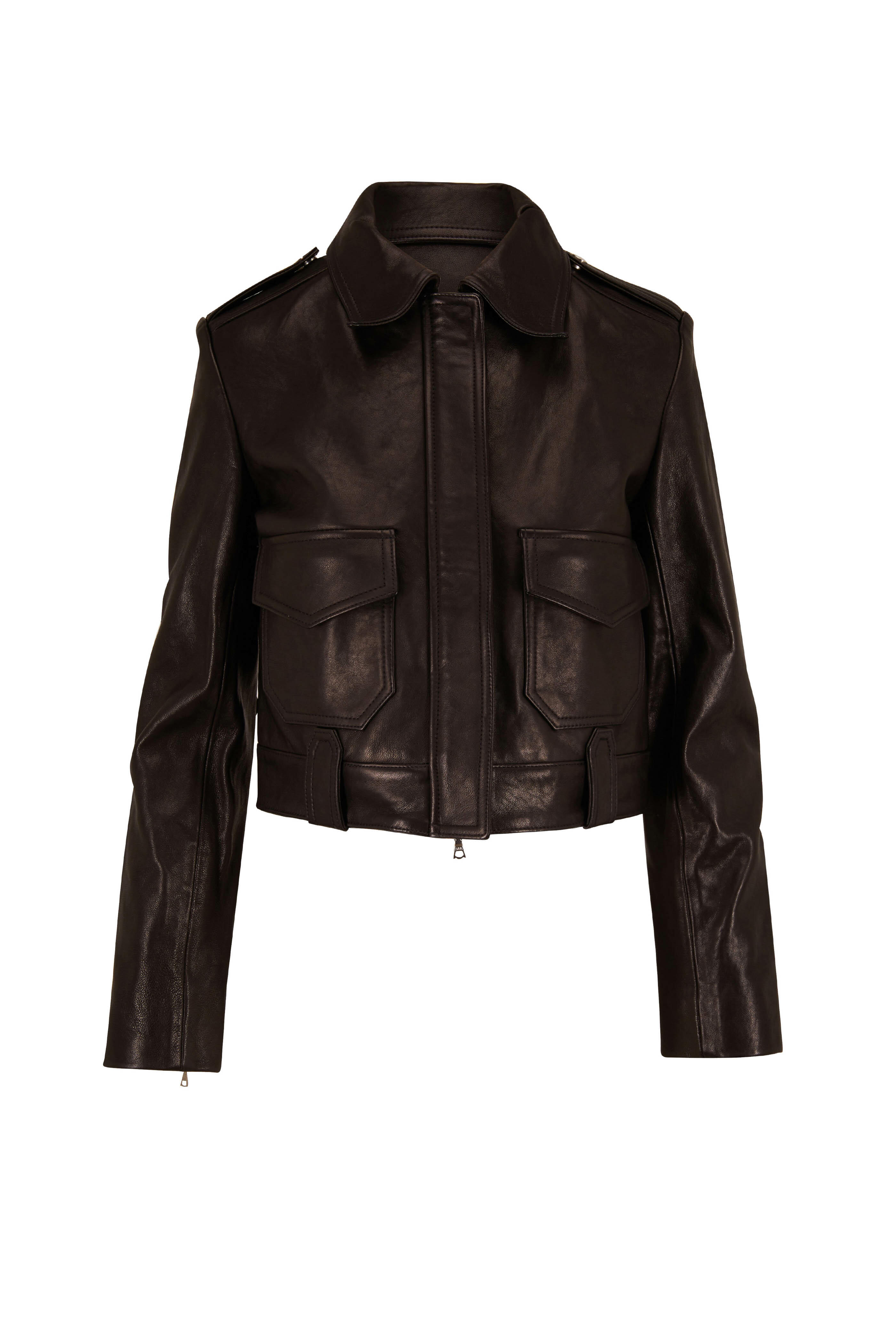 The Hector Jacket in Brown Python-Embossed Leather– KHAITE