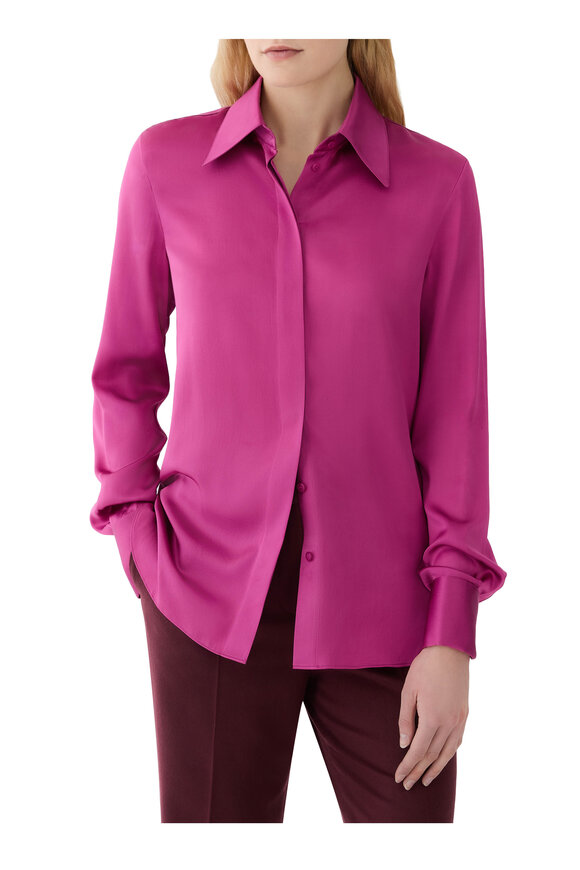 Lafayette 148 New York Mulberry Silk Charmeuse Blouse - view 4
