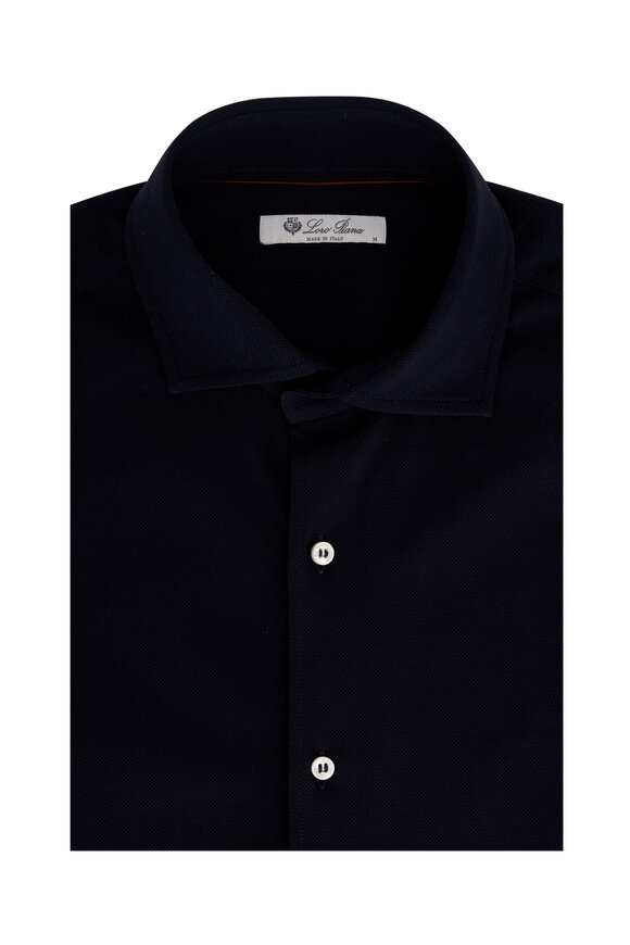 Loro Piana - Infinity Linen Blue Long Sleeve Sport Shirt