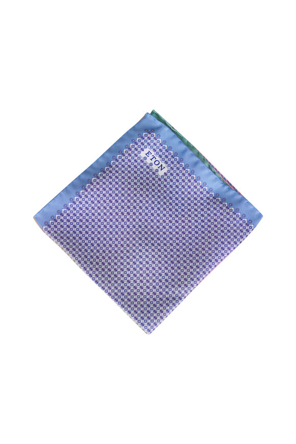 Eton Micro Motif Four Side Twill Pocket Square - view 1