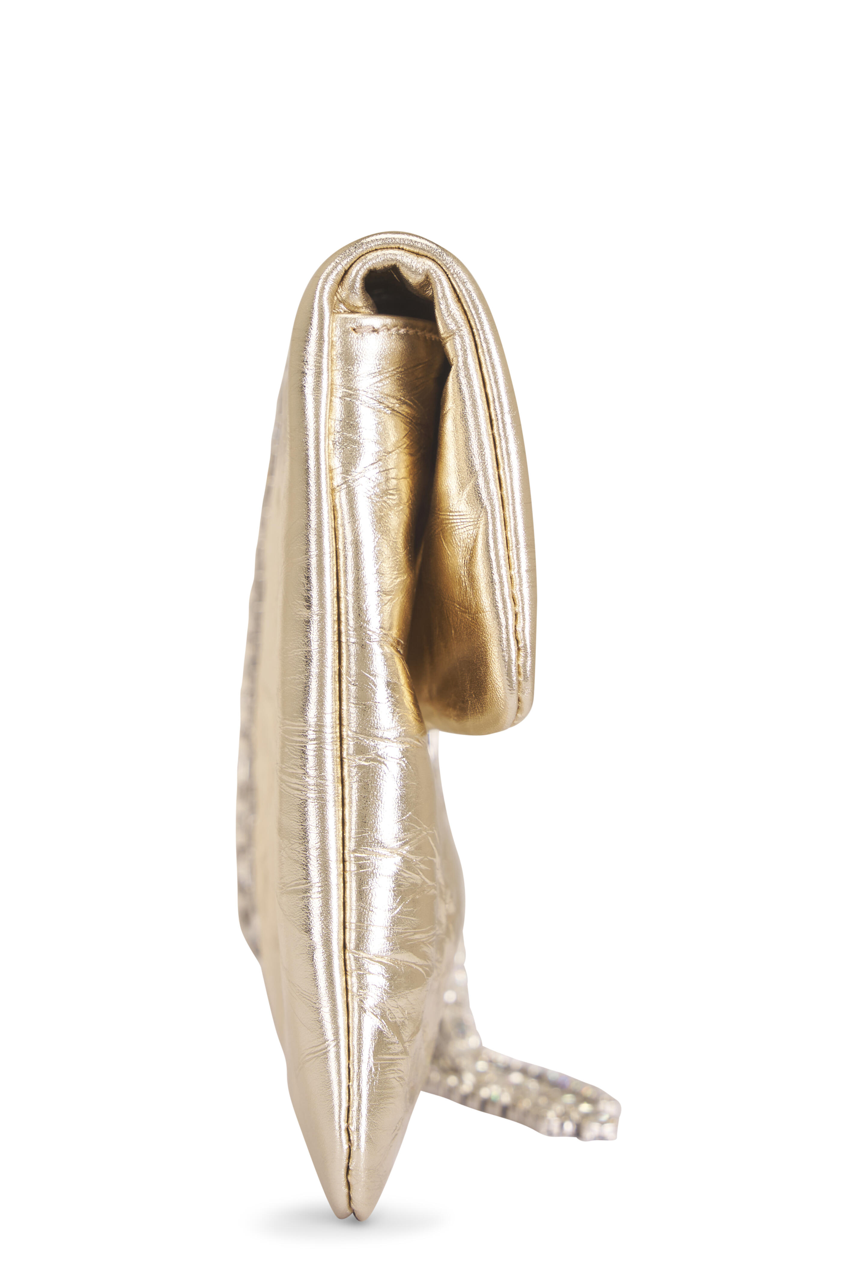 Jimmy Choo - Zandra Platinum Vintage Metallic Leather Clutch - view 3