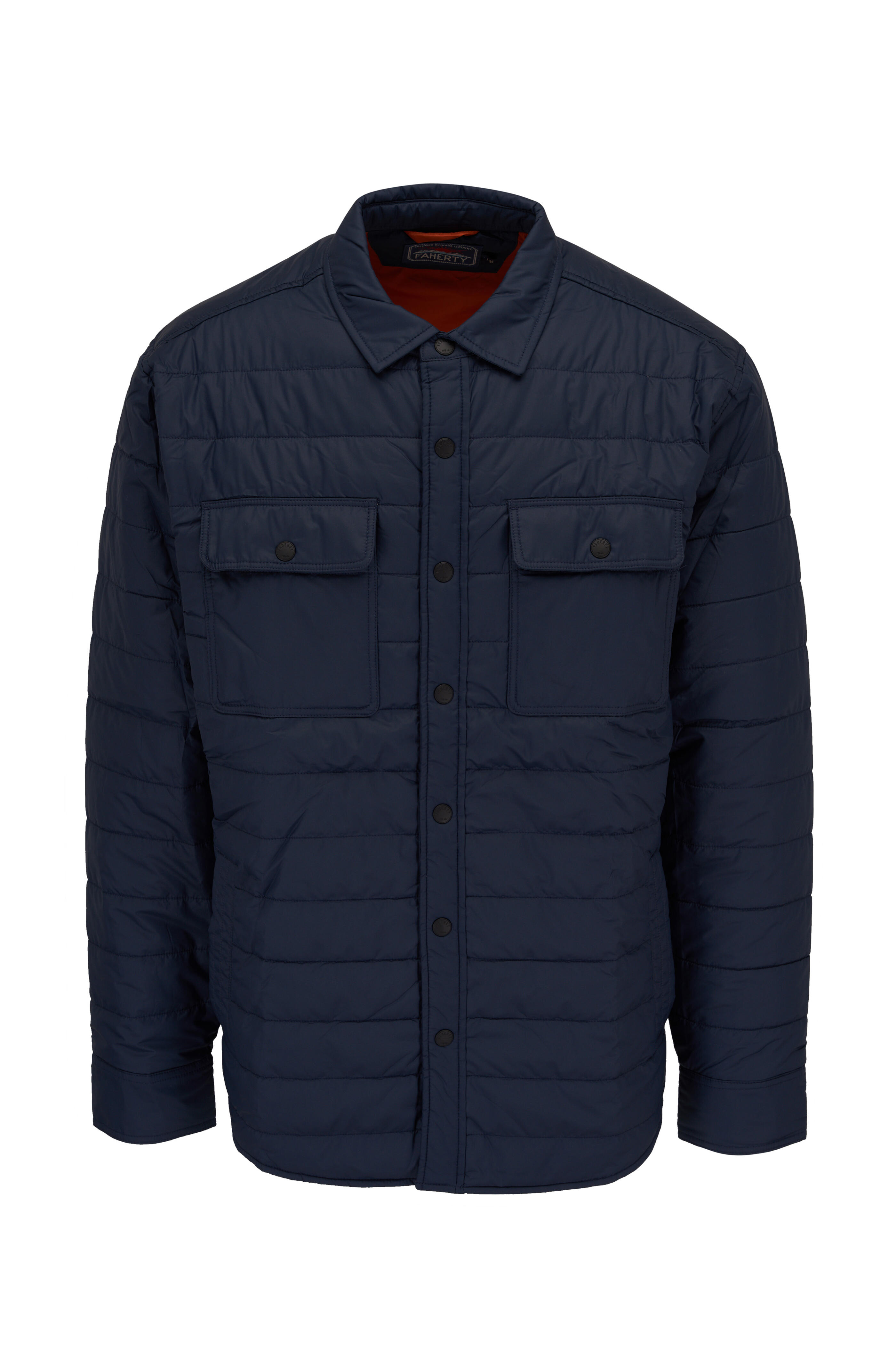 Faherty Brand - Atmosphere Navy Button Down Quilted Shacket