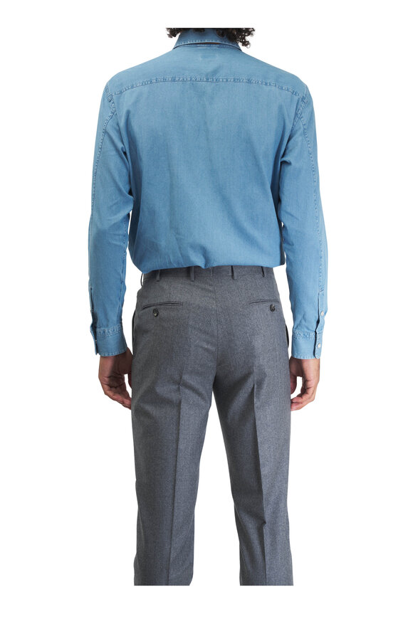 Zegna - Oasi Light Blue Cashmere Crewneck