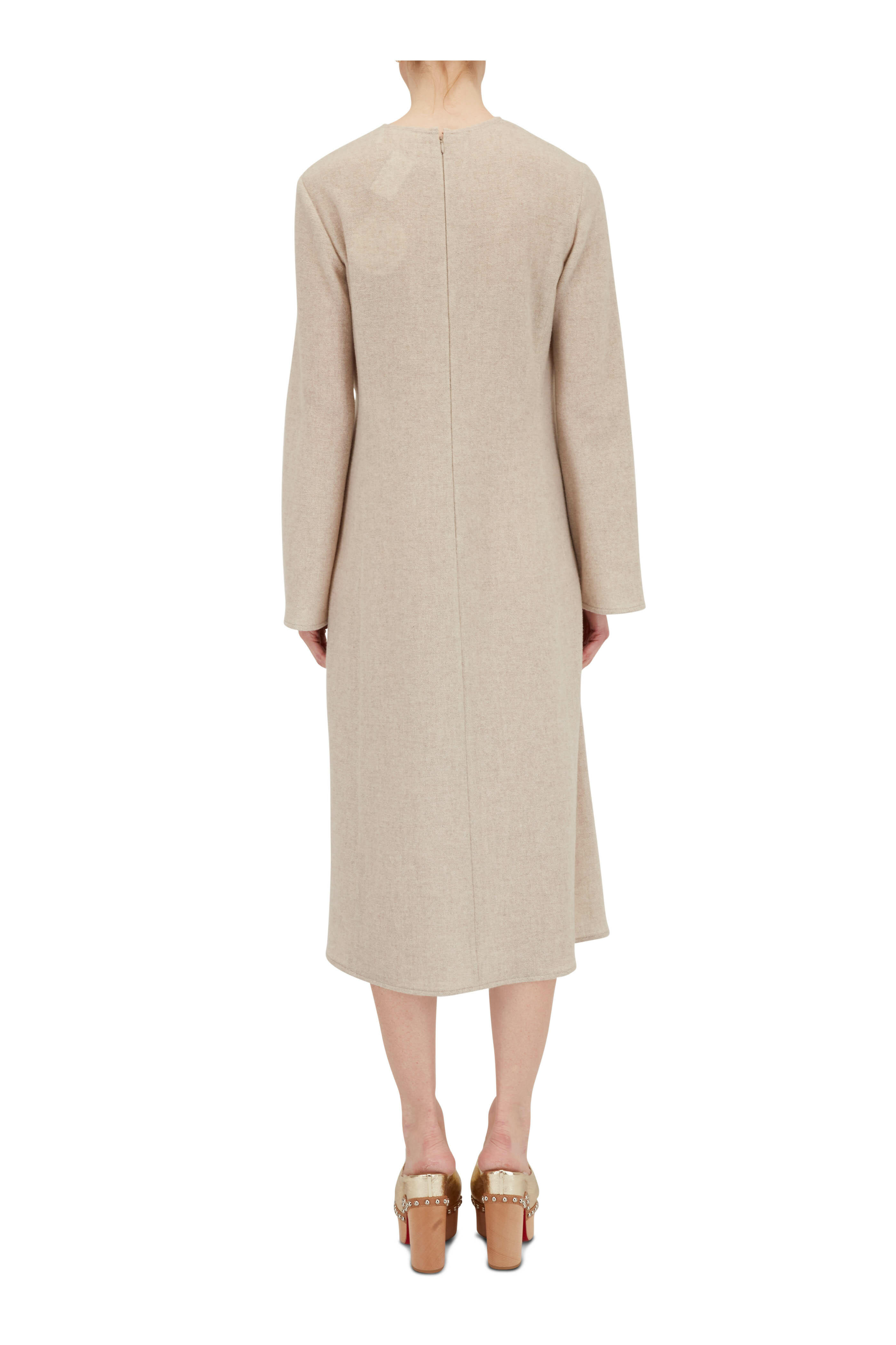 Chloé - Sandy Khaki Cashmere & Wool Dress